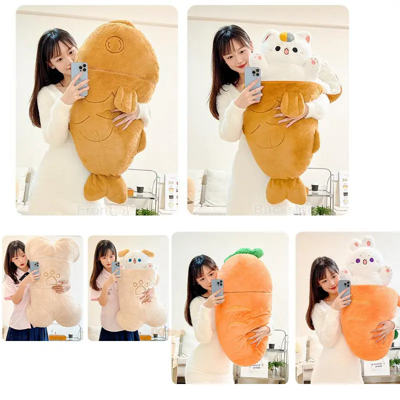 Kawaii Taiyaki Katze Plüschtier (ca. 30cm bis 80cm)