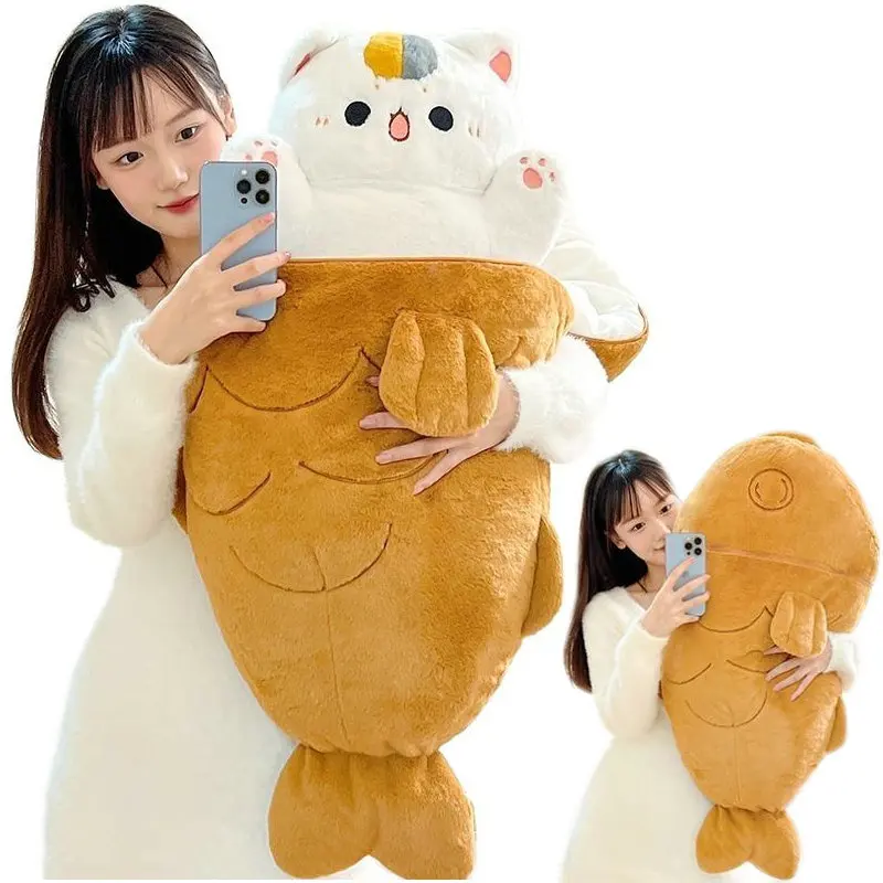 Kawaii Taiyaki Katze Plüschtier (ca. 30cm bis 80cm)