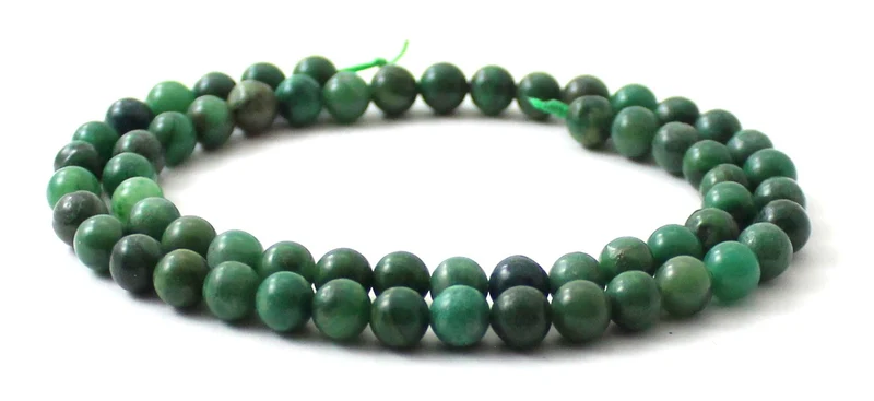 Afrikanische Jade runde tiefgrüne Perlenstränge