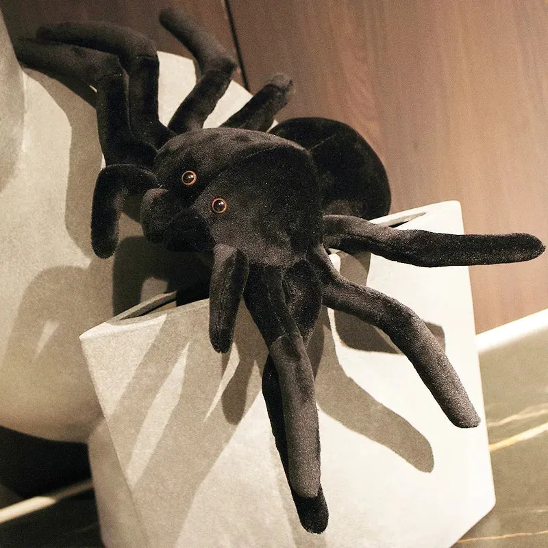 Großes schwarzes Spinnen Kuscheltier