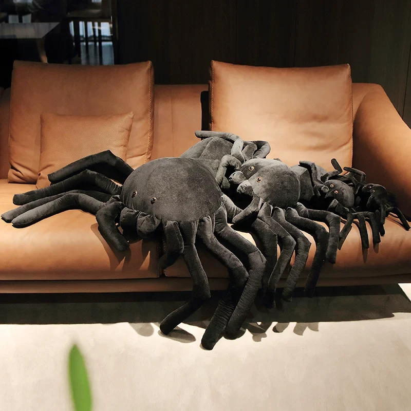Großes schwarzes Spinnen Kuscheltier