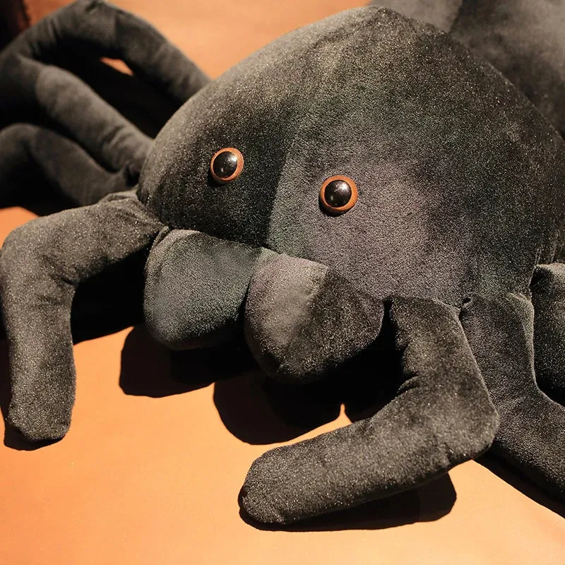Großes schwarzes Spinnen Kuscheltier