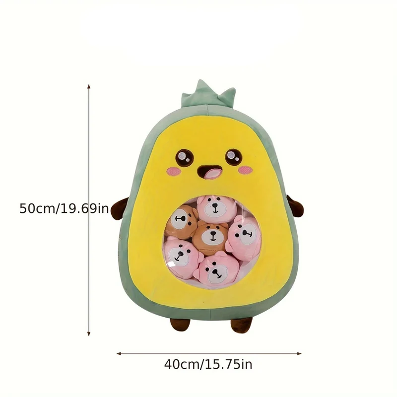 Kawaii Plüschies gefüllt mit Mini Plüschies (Karotte, Erdbeere, Panda etc.)