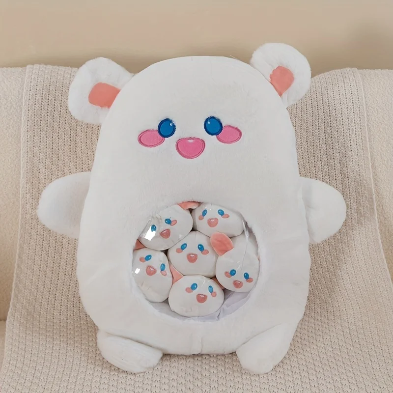 Kawaii Plüschies gefüllt mit Mini Plüschies (Karotte, Erdbeere, Panda etc.)