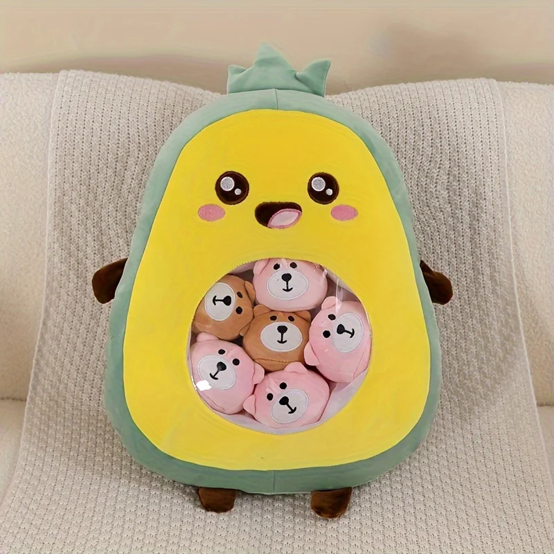 Kawaii Plüschies gefüllt mit Mini Plüschies (Karotte, Erdbeere, Panda etc.)