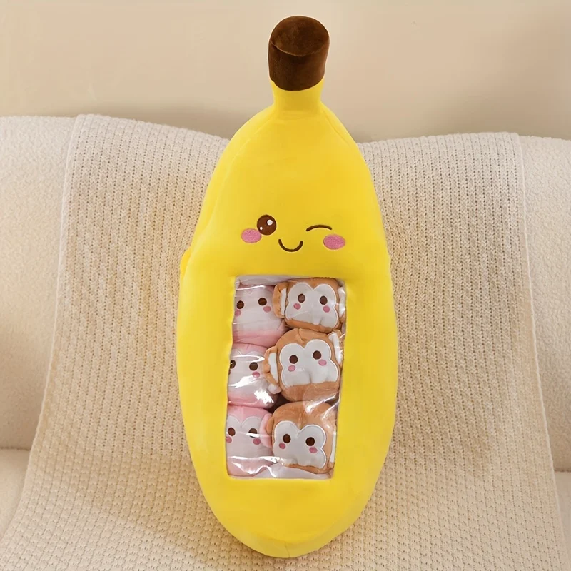 Kawaii Plüschies gefüllt mit Mini Plüschies (Karotte, Erdbeere, Panda etc.)