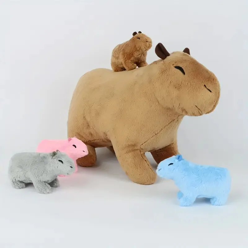 Niedliche Meerschweinchen Mama mit 4 Baby Meerschweinchen Kuscheltier (ca. 30cm)