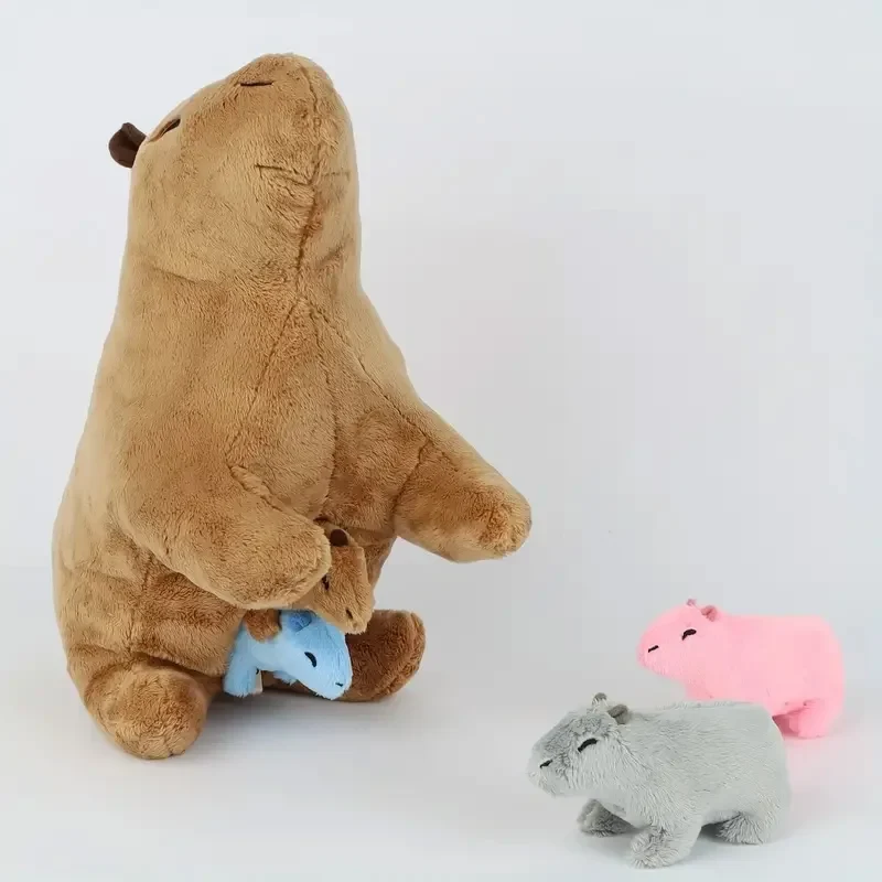 Niedliche Meerschweinchen Mama mit 4 Baby Meerschweinchen Kuscheltier (ca. 30cm)