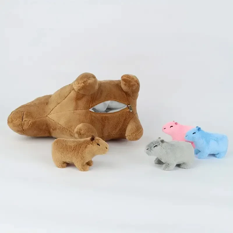 Niedliche Meerschweinchen Mama mit 4 Baby Meerschweinchen Kuscheltier (ca. 30cm)
