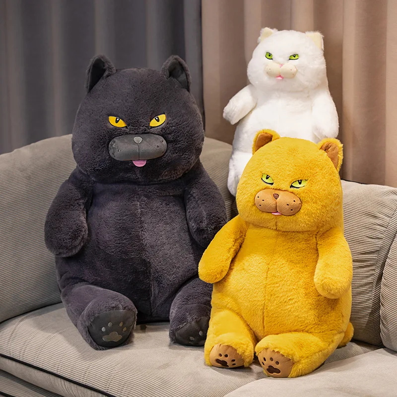 Lustige dicke Katze als Plüschtier