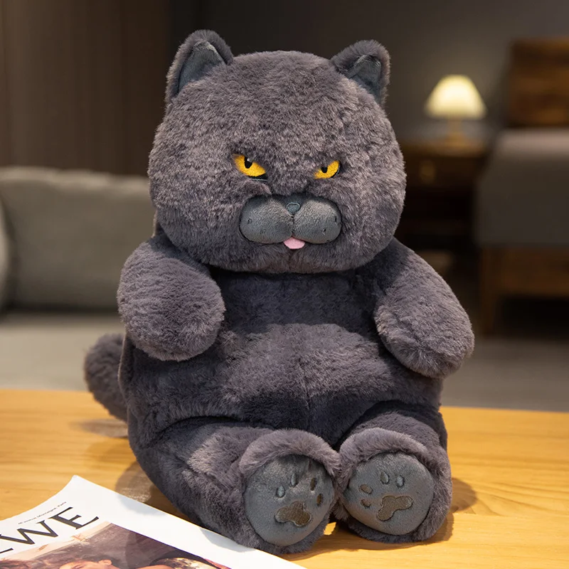 Lustige dicke Katze als Plüschtier