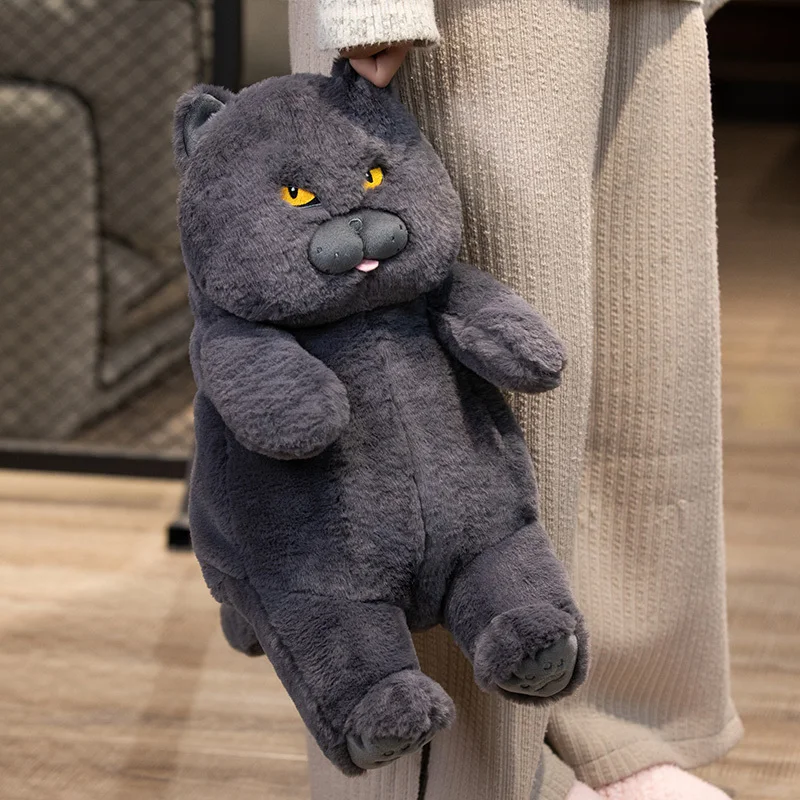 Lustige dicke Katze als Plüschtier