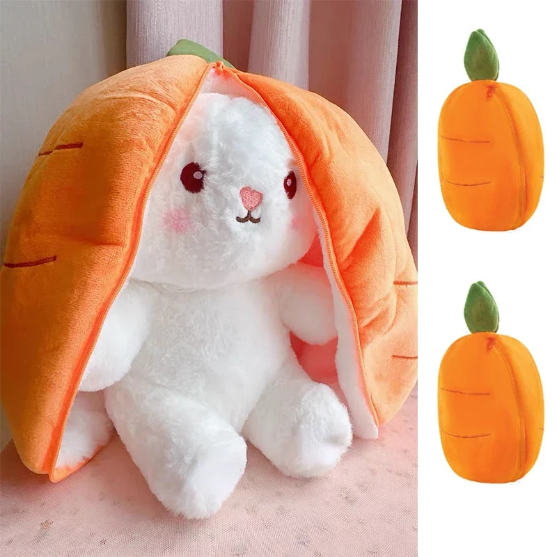 Niedliches Erdbeer oder Karotten Häschen Hase Kuscheltier (ca. 25cm)
