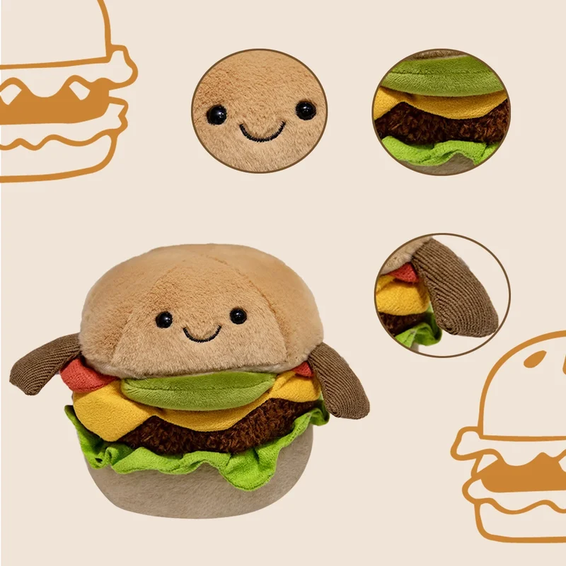 Plüsch Hamburger Kuscheltier für Fast-Food Freunde (ca. 12cm)