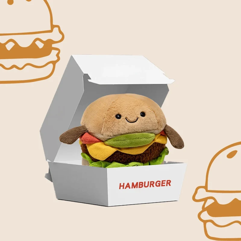 Plüsch Hamburger Kuscheltier für Fast-Food Freunde (ca. 12cm)
