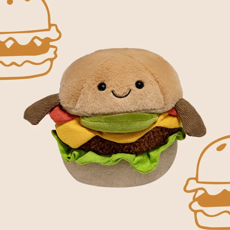 Plüsch Hamburger Kuscheltier für Fast-Food Freunde (ca. 12cm)
