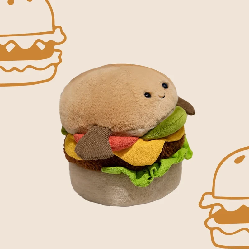 Plüsch Hamburger Kuscheltier für Fast-Food Freunde (ca. 12cm)