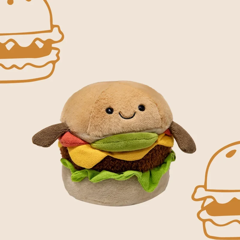 Plüsch Hamburger Kuscheltier für Fast-Food Freunde (ca. 12cm)