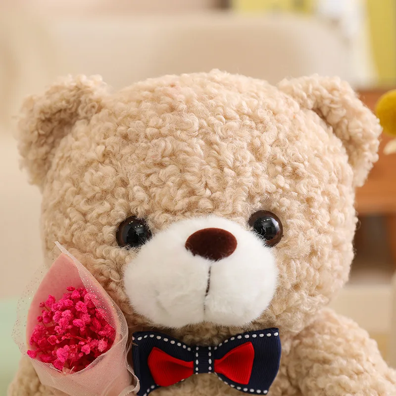 Romantischer Teddybär mit Blumen (ca. 25cm)