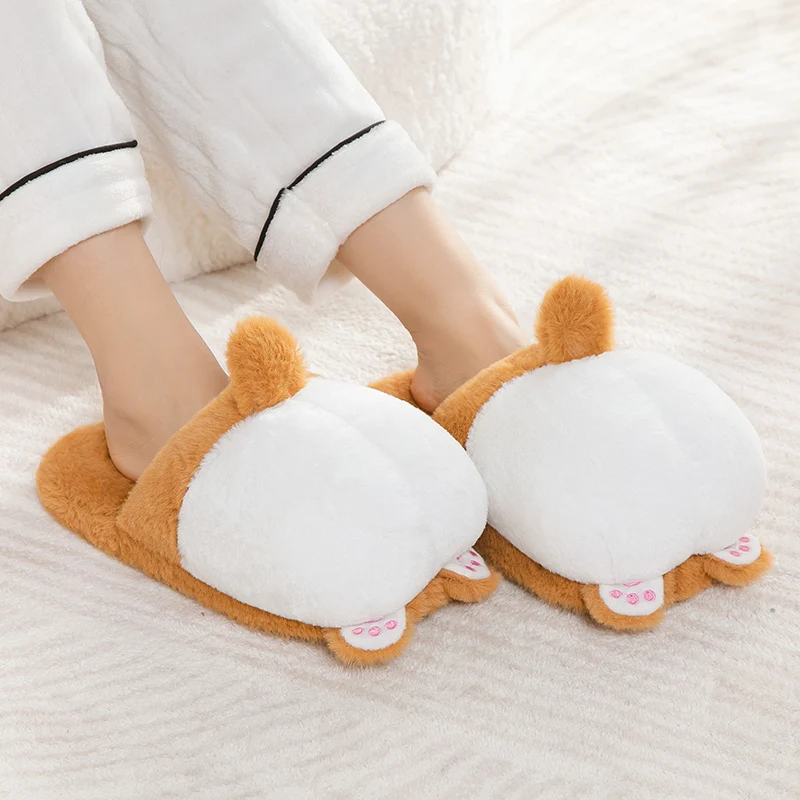 Flauschige Corgi Plüsch Hausschuhe