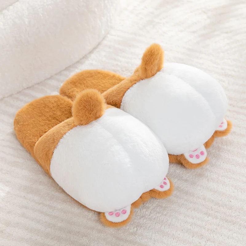 Flauschige Corgi Plüsch Hausschuhe
