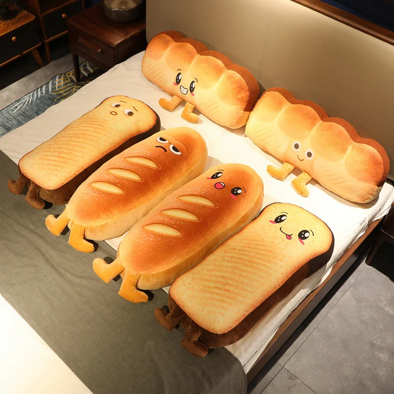 Rückenkissen im lustigen 3D Brot Design Brot Stofftier