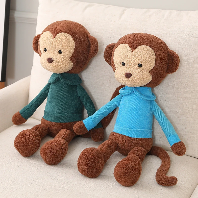 Plüschfigur niedlicher Affe mit Pullover, 60 cm