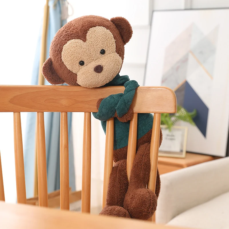 Plüschfigur niedlicher Affe mit Pullover, 60 cm