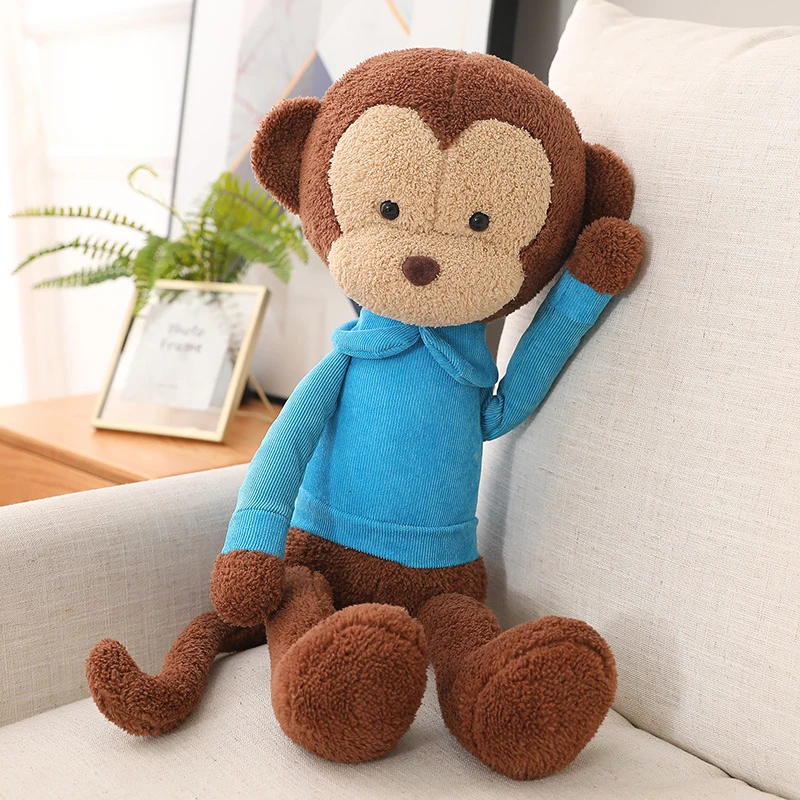 Plüschfigur niedlicher Affe mit Pullover, 60 cm