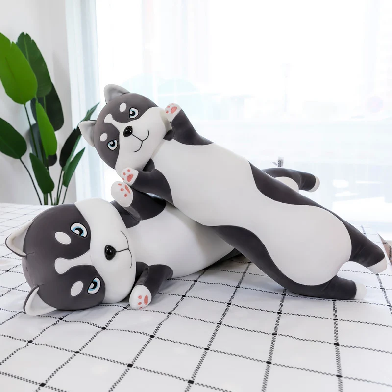 Witzige Husky Stofftiere im Langformat und Comic Aussehen (ca. 70cm bis 150cm)
