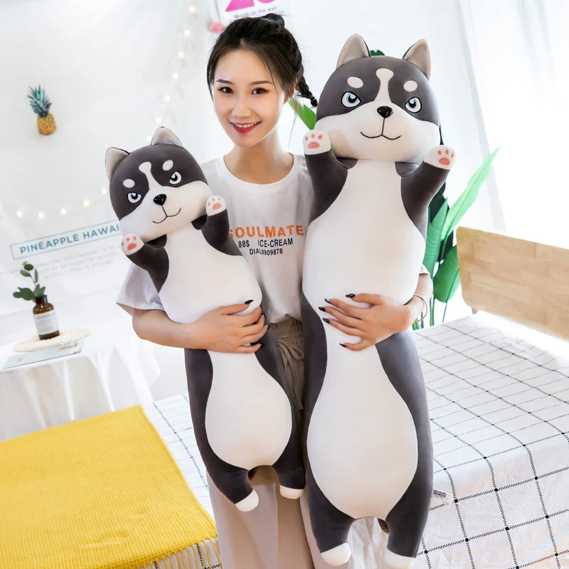 Witzige Husky Stofftiere im Langformat und Comic Aussehen (ca. 70cm bis 150cm)