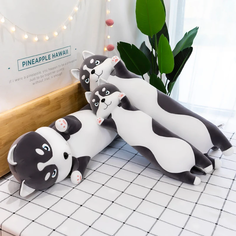 Witzige Husky Stofftiere im Langformat und Comic Aussehen (ca. 70cm bis 150cm)