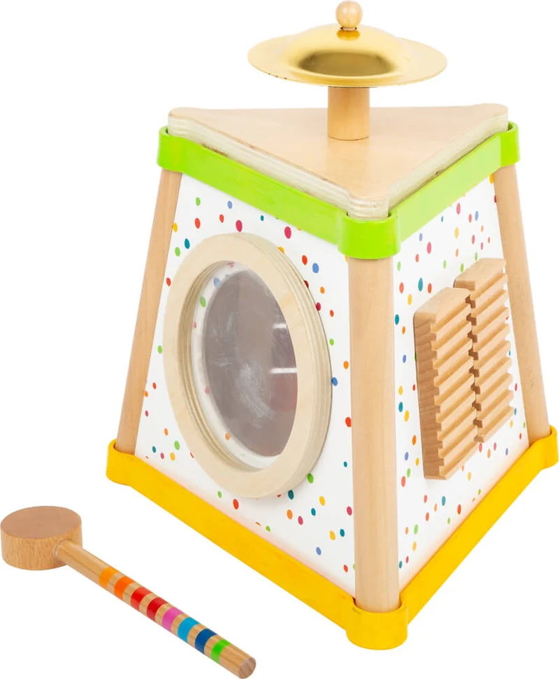 Musikdreieck mit Xylophon und Trommel, bunt