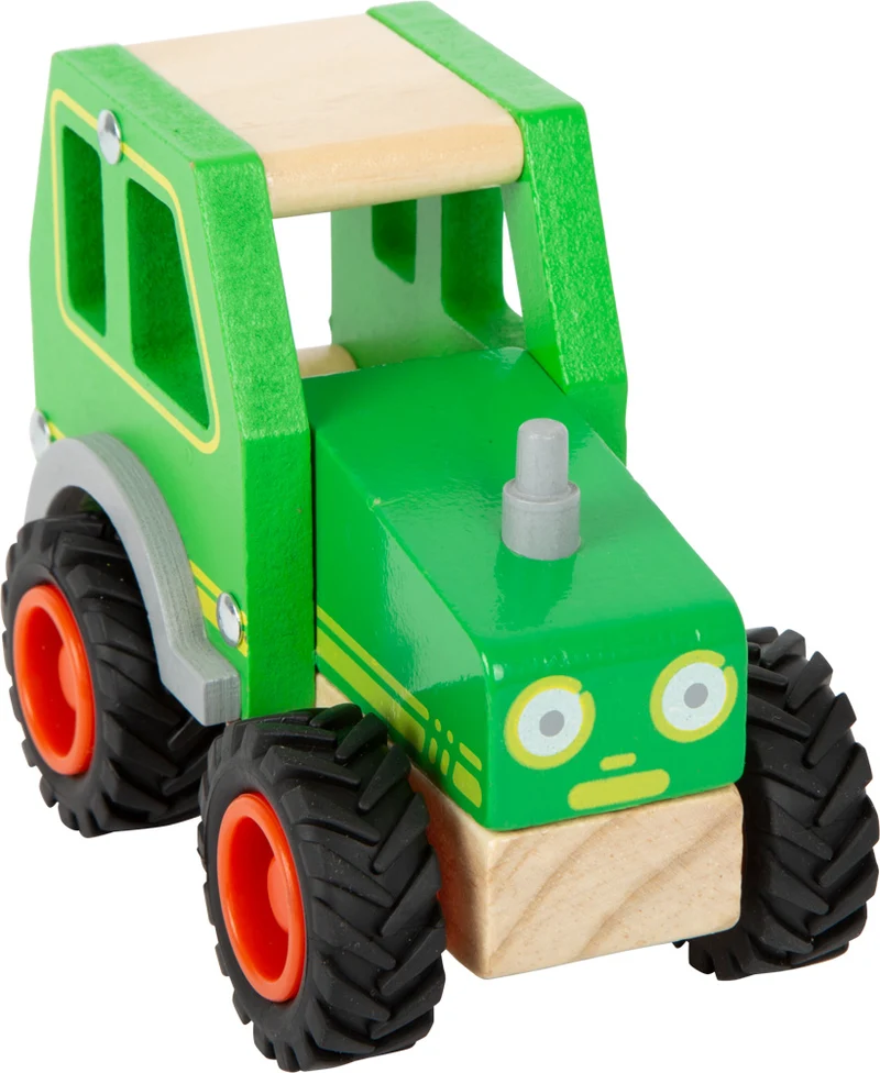 Traktor aus Holz, grün