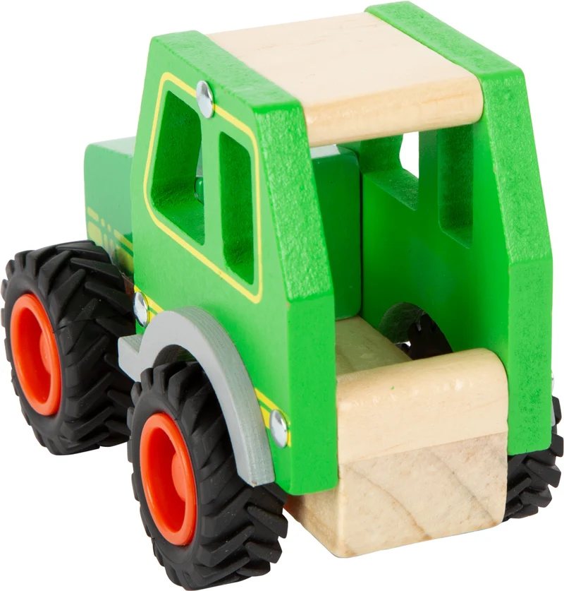 Traktor aus Holz, grün