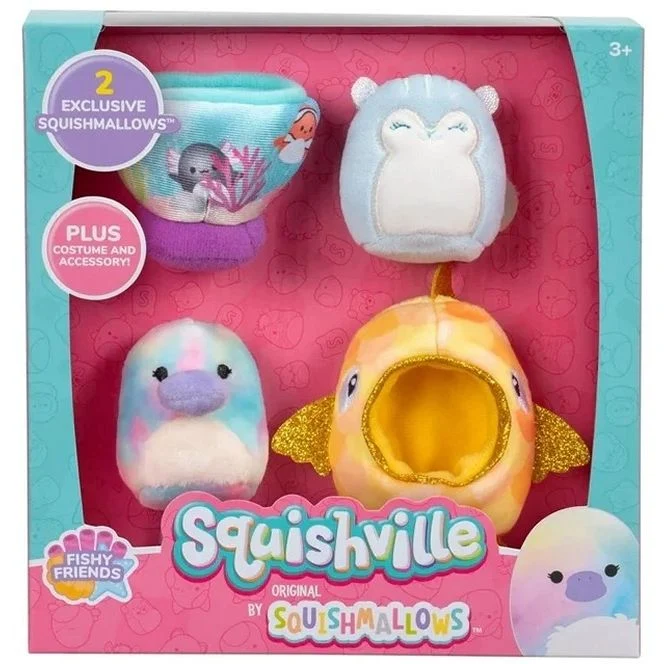 Squishmallows - SQM0057R - Squishville - Weiches Plüsch-Spielset, Mini-Plüsch-Squishmallows
