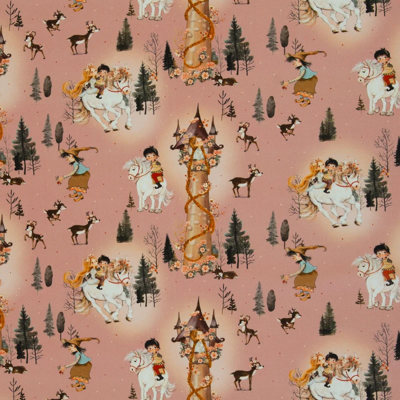 Baumwoll Webware Fairy Tale Rapunzel - 433 altrosa
