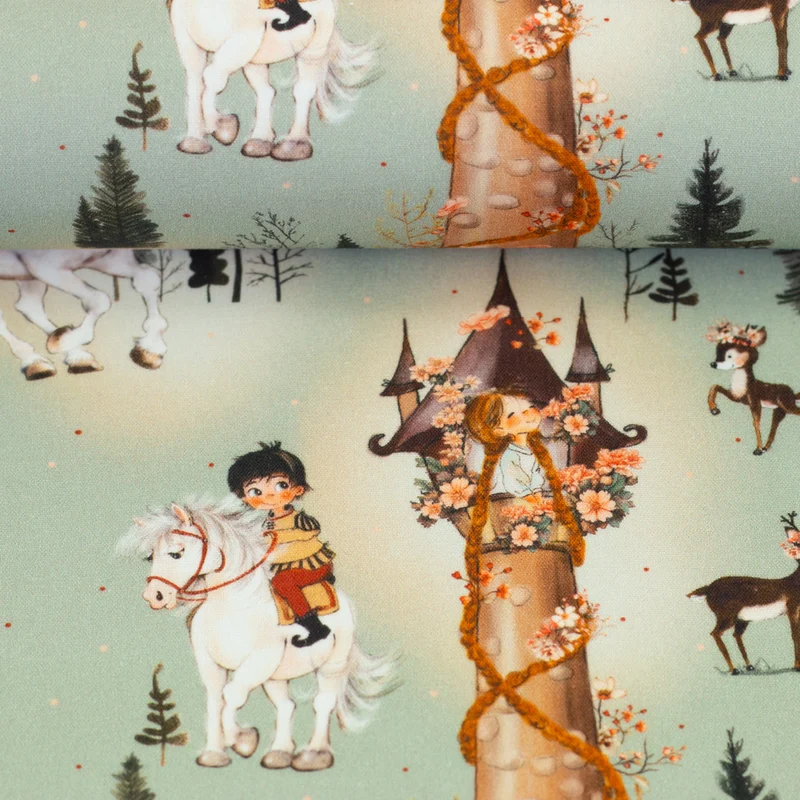 Baumwoll Webware Fairy Tale Rapunzel - 262 salbei