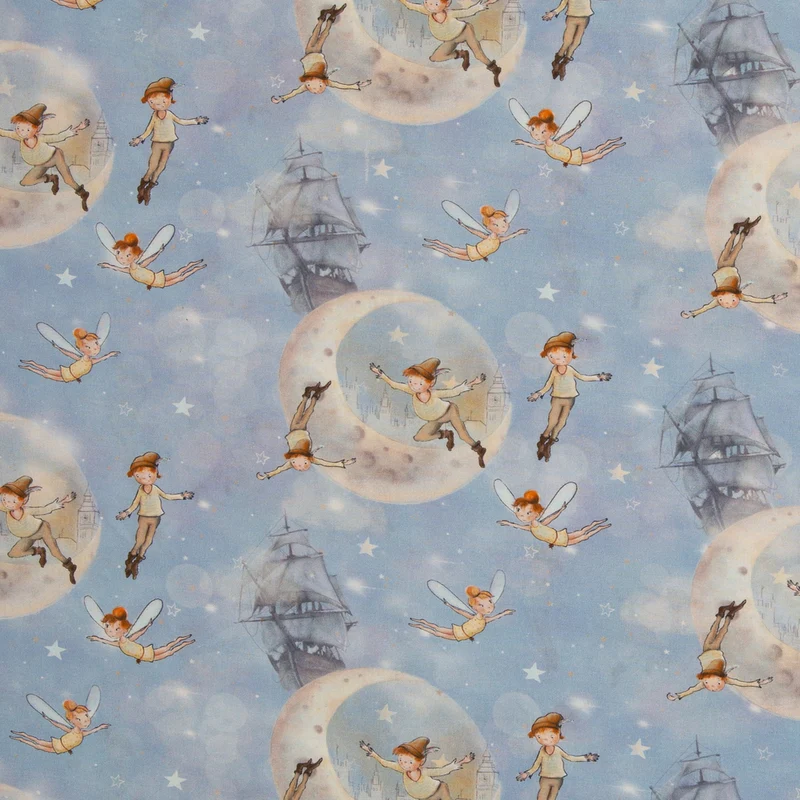 Baumwoll Webware Fairy Tale Peter Pan - 252 hellblau