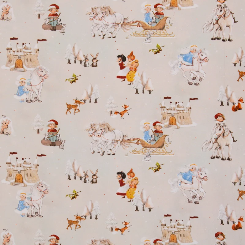 Baumwoll Webware Fairy Tale Aschenputtel - 170 hellbeige