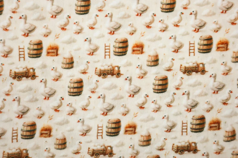 Double Gauze Musselin Digital Little Goose