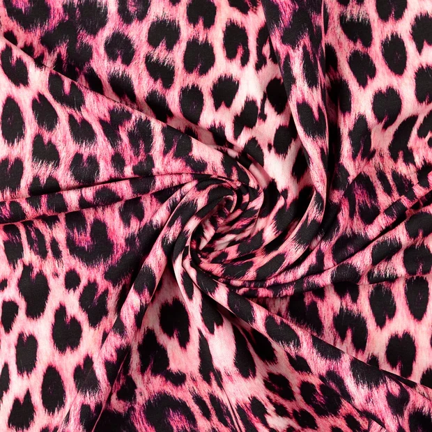 French Terry angeraut Digital Animal Look - rosa