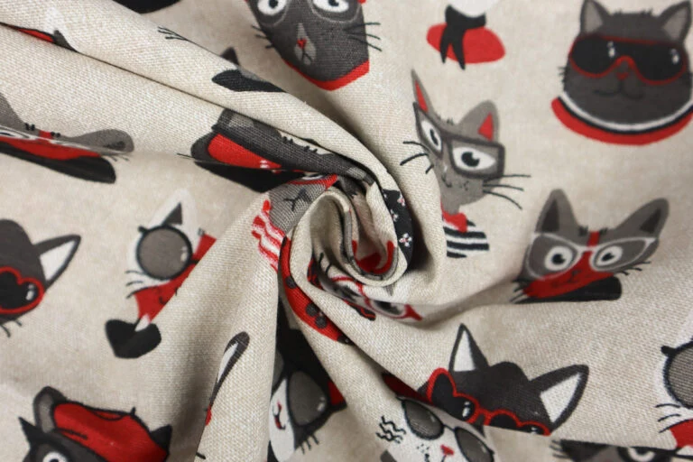 Dekostoff Katzen Liebe