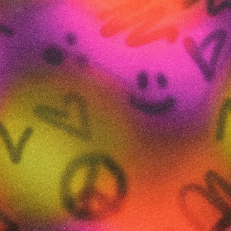 Baumwolljersey Digital Just Happy - Design 2