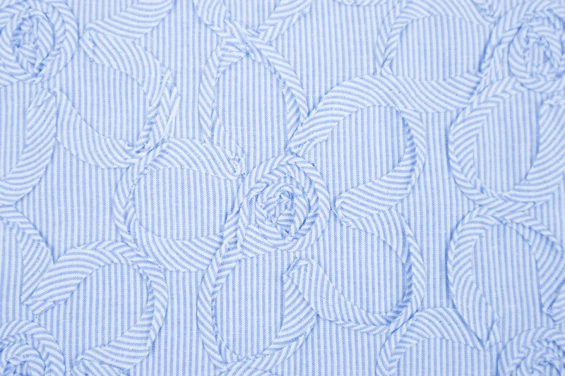 Baumwoll Mix Mini Stripe Babyblue Flower