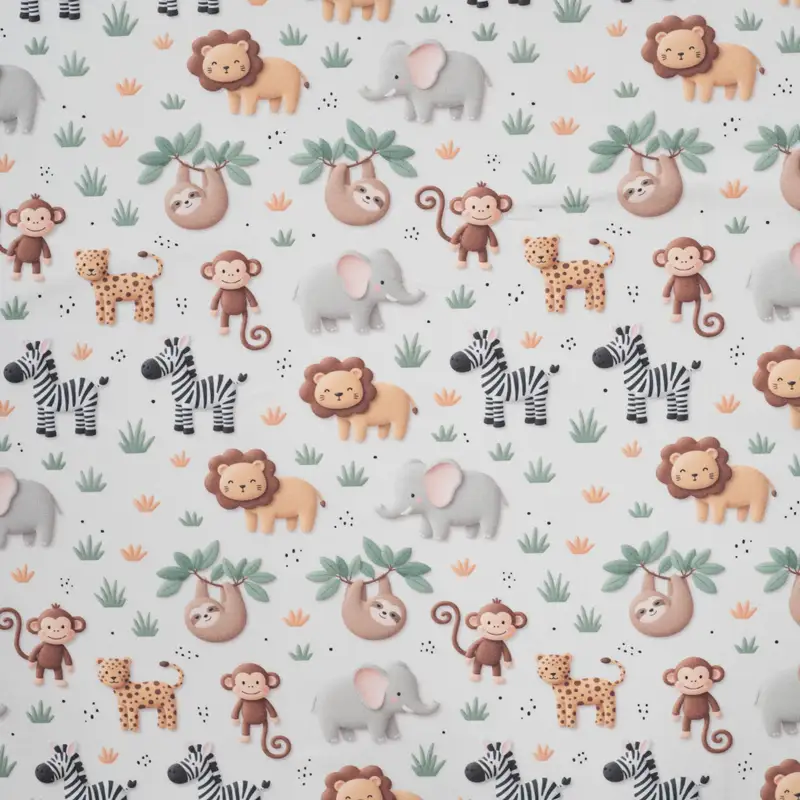 Baumwolljersey Digital Jungle Animals