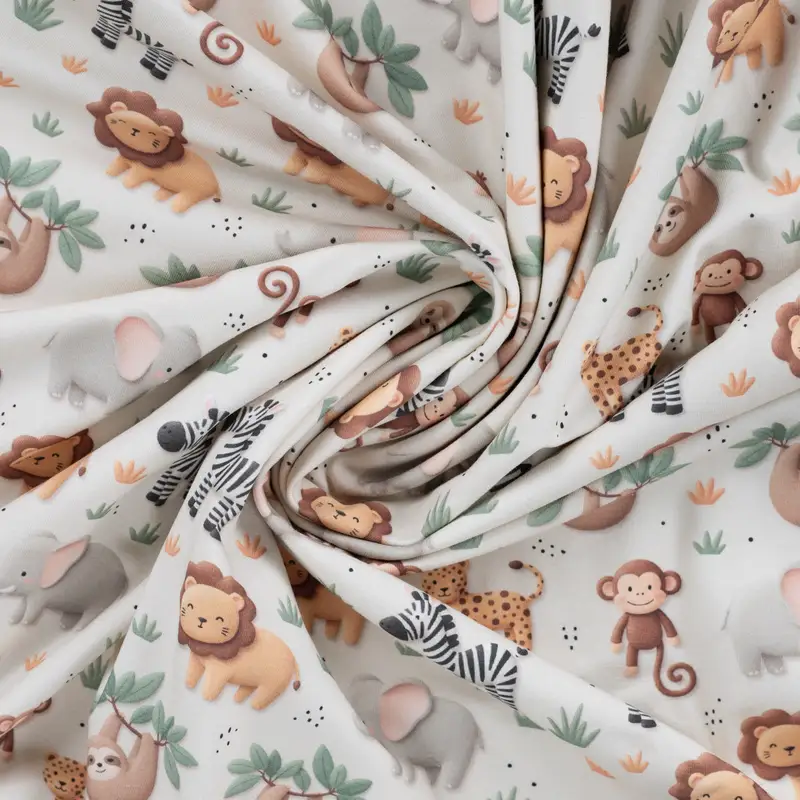 Baumwolljersey Digital Jungle Animals