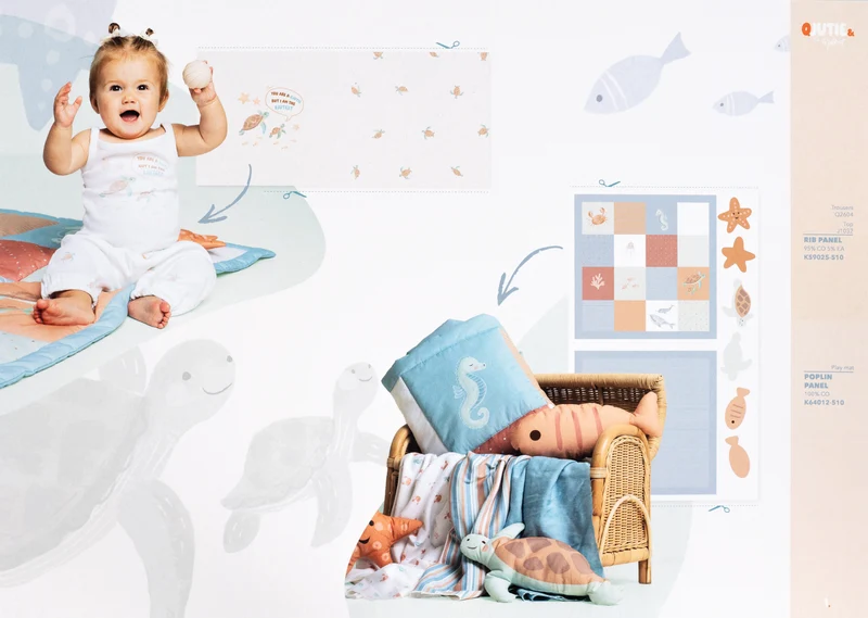 Panel Popelin Decke + Kuscheltiere by Qjutie