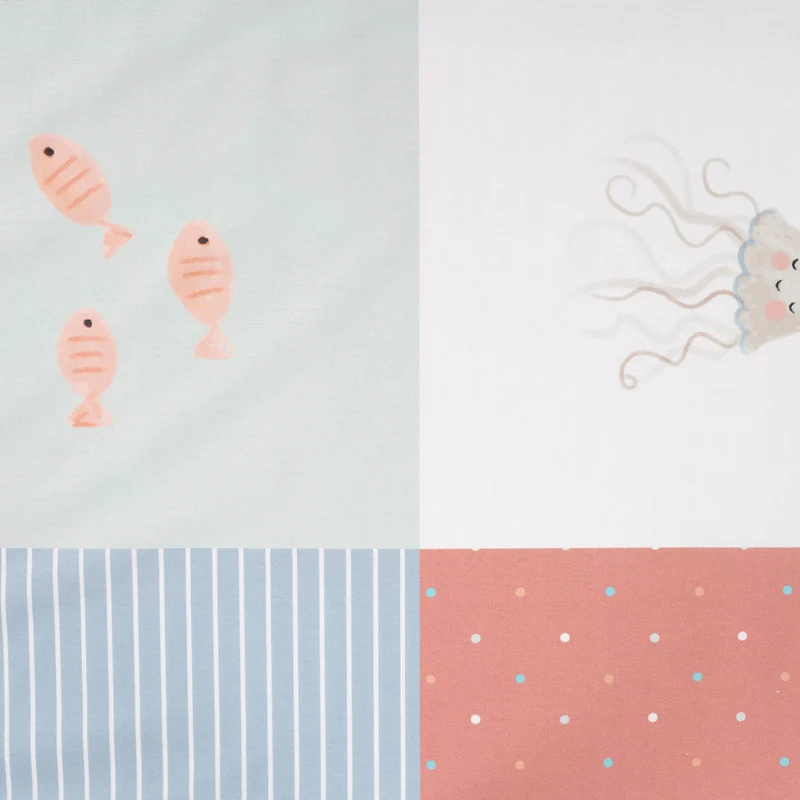 Panel Popelin Decke + Kuscheltiere by Qjutie
