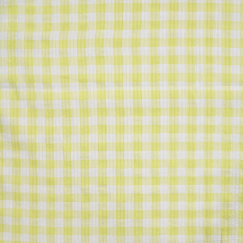 Seersucker Yellow Check by Qjutie